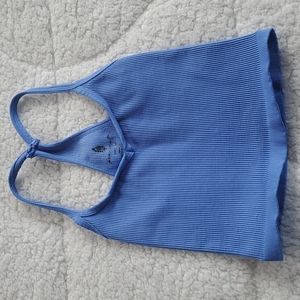 Free People Happiness Runs Sweetheart Crop Light Blue